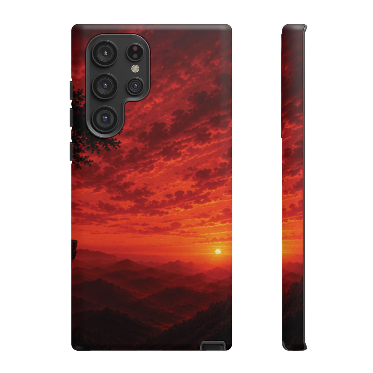 Sunset Mountain Tough Phone Case — Red Horizon Landscape Protective Case