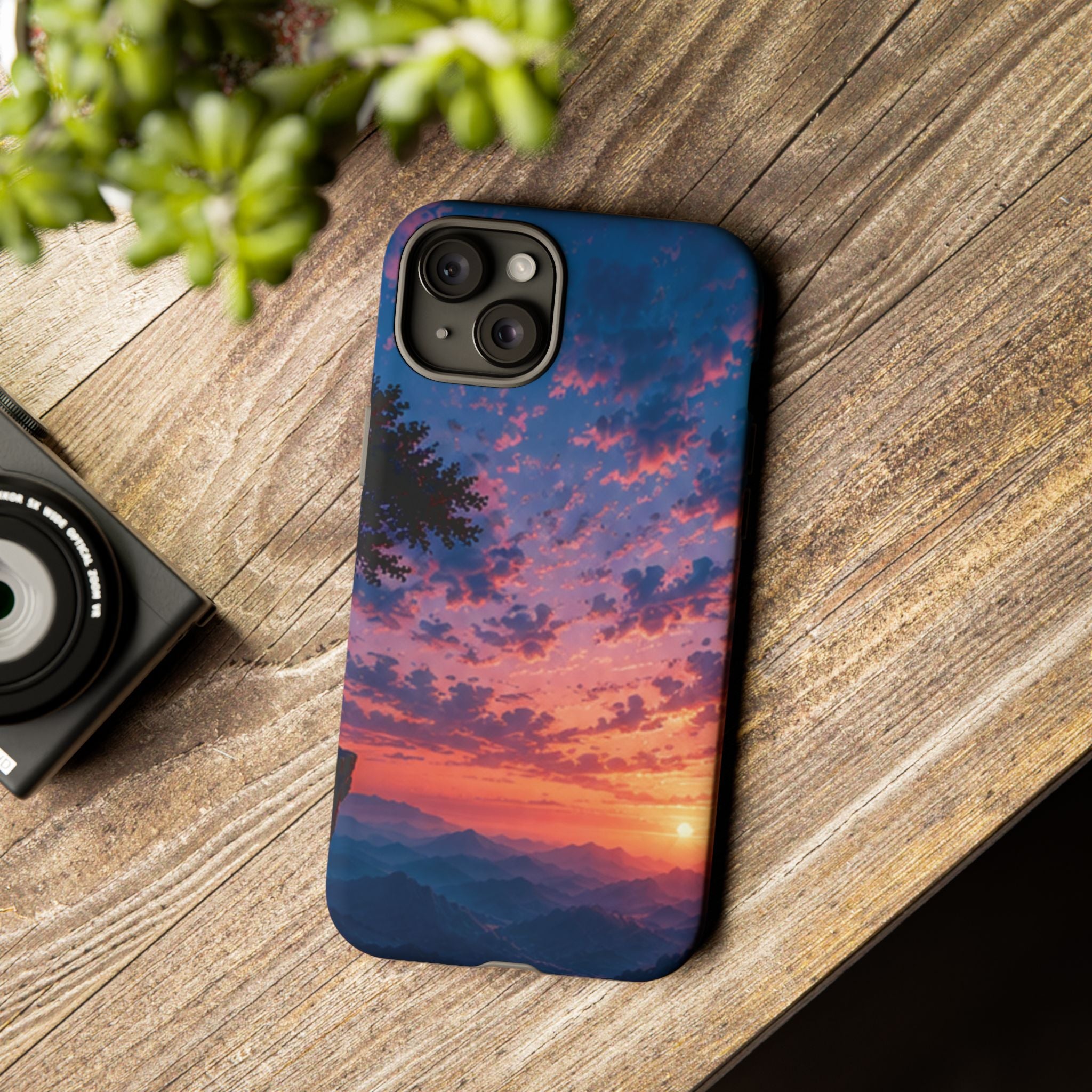 Sunset Mountain Phone Case — Tough Protective Phone Cover with Scenic Sunset Design