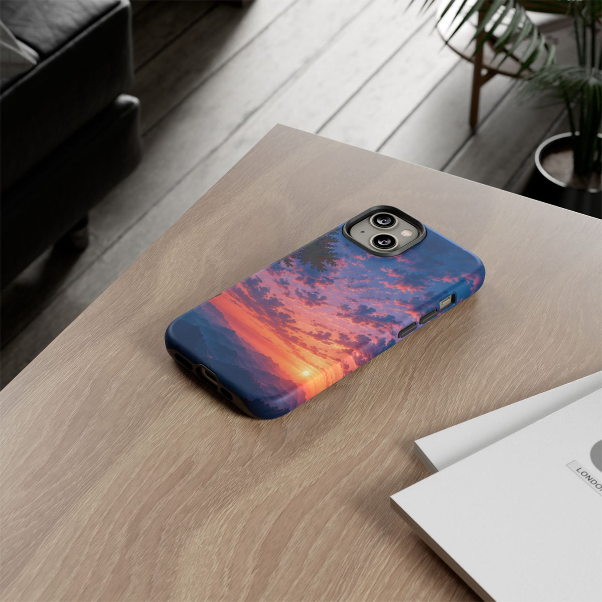 Sunset Mountain Phone Case — Tough Protective Phone Cover with Scenic Sunset Design