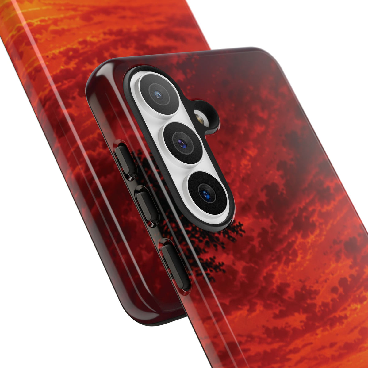 Sunset Mountain Tough Phone Case — Red Horizon Landscape Protective Case