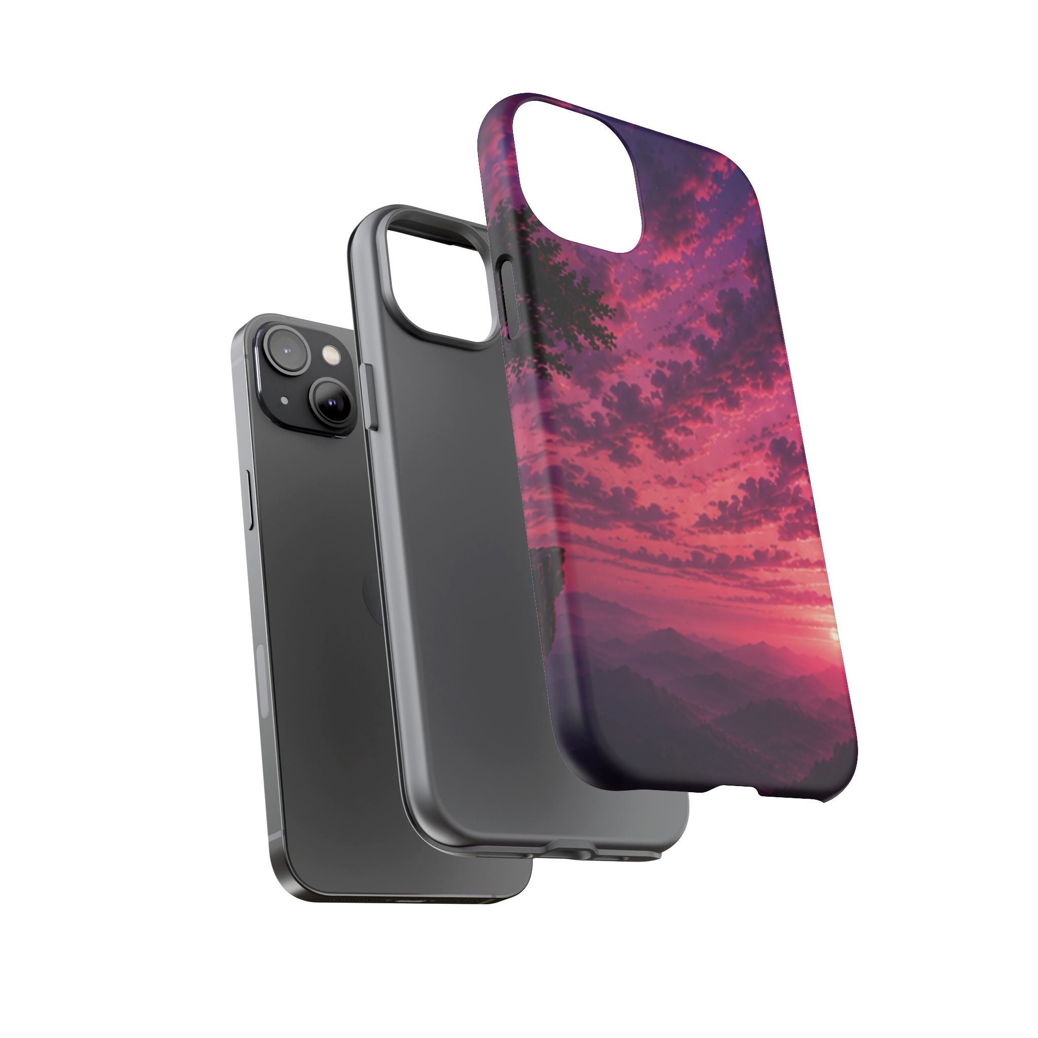 Sunset Mountain Phone Case — Purple Pink Scenic Tough Case