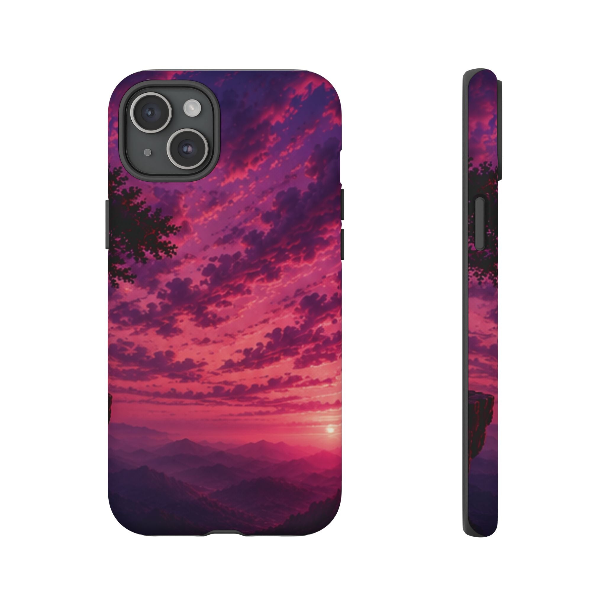 Sunset Mountain Phone Case — Purple Pink Scenic Tough Case