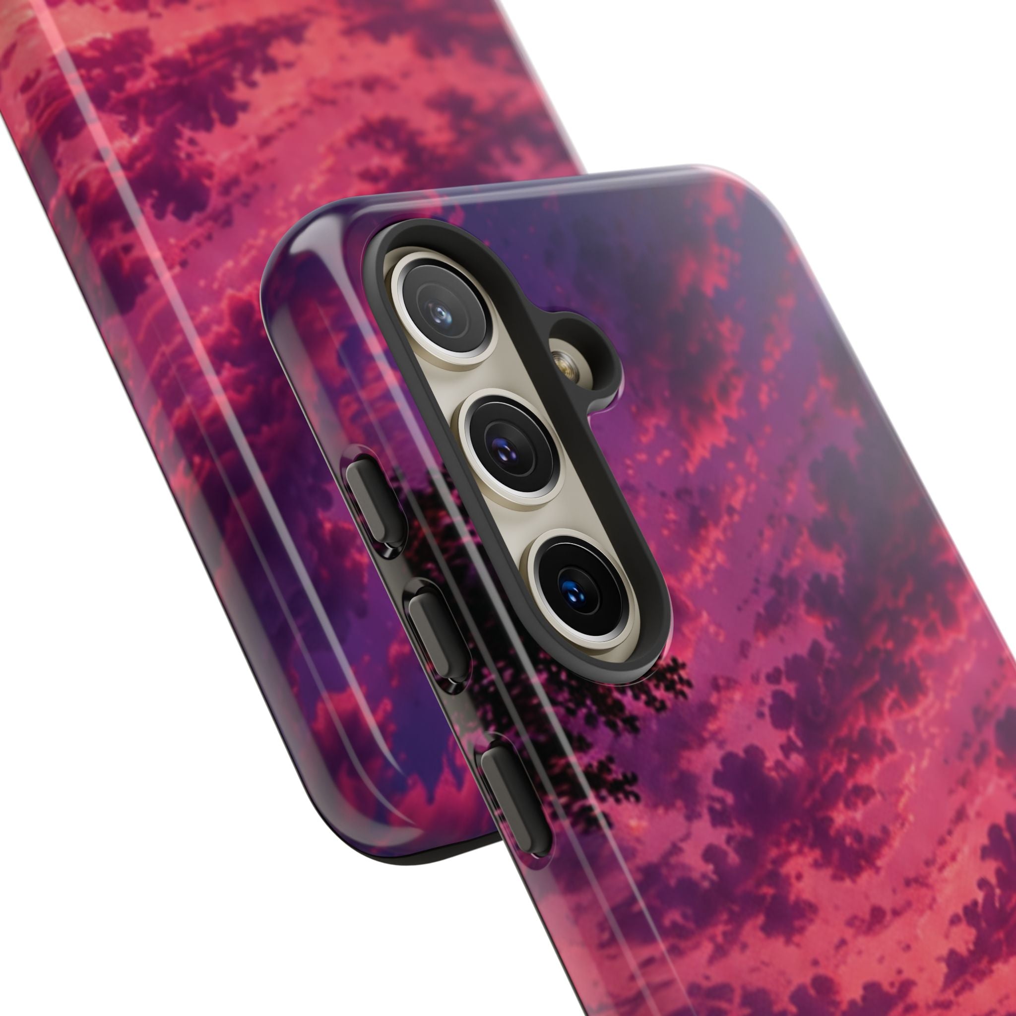 Sunset Mountain Phone Case — Purple Pink Scenic Tough Case