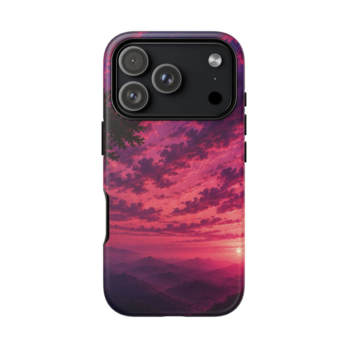 Sunset Mountain Phone Case — Purple Pink Scenic Tough Case