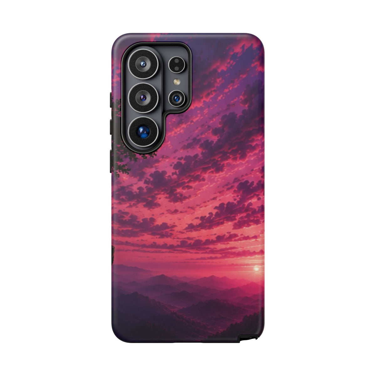 Sunset Mountain Phone Case — Purple Pink Scenic Tough Case