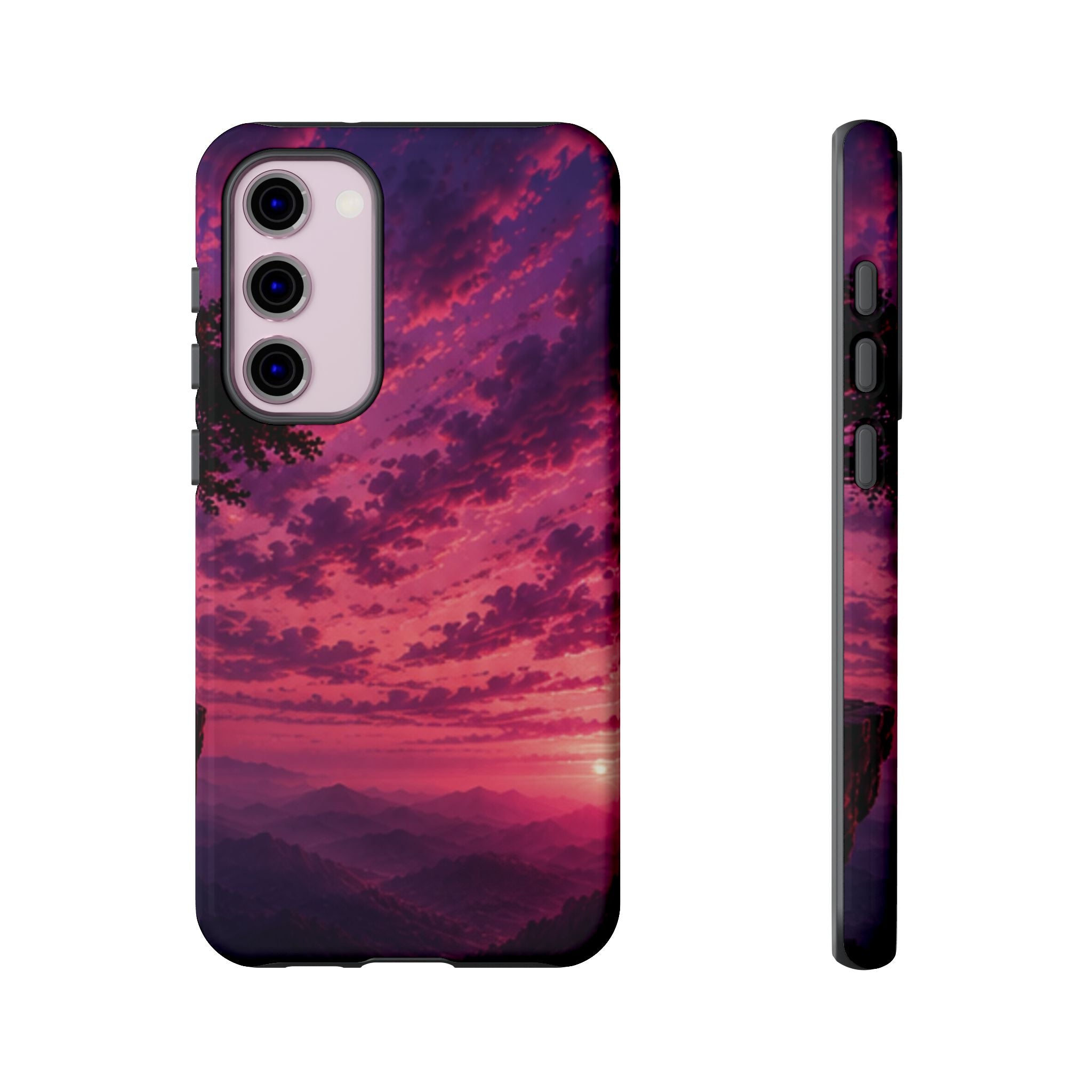 Sunset Mountain Phone Case — Purple Pink Scenic Tough Case