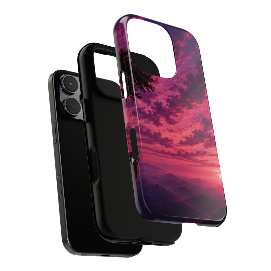 Sunset Mountain Phone Case — Purple Pink Scenic Tough Case