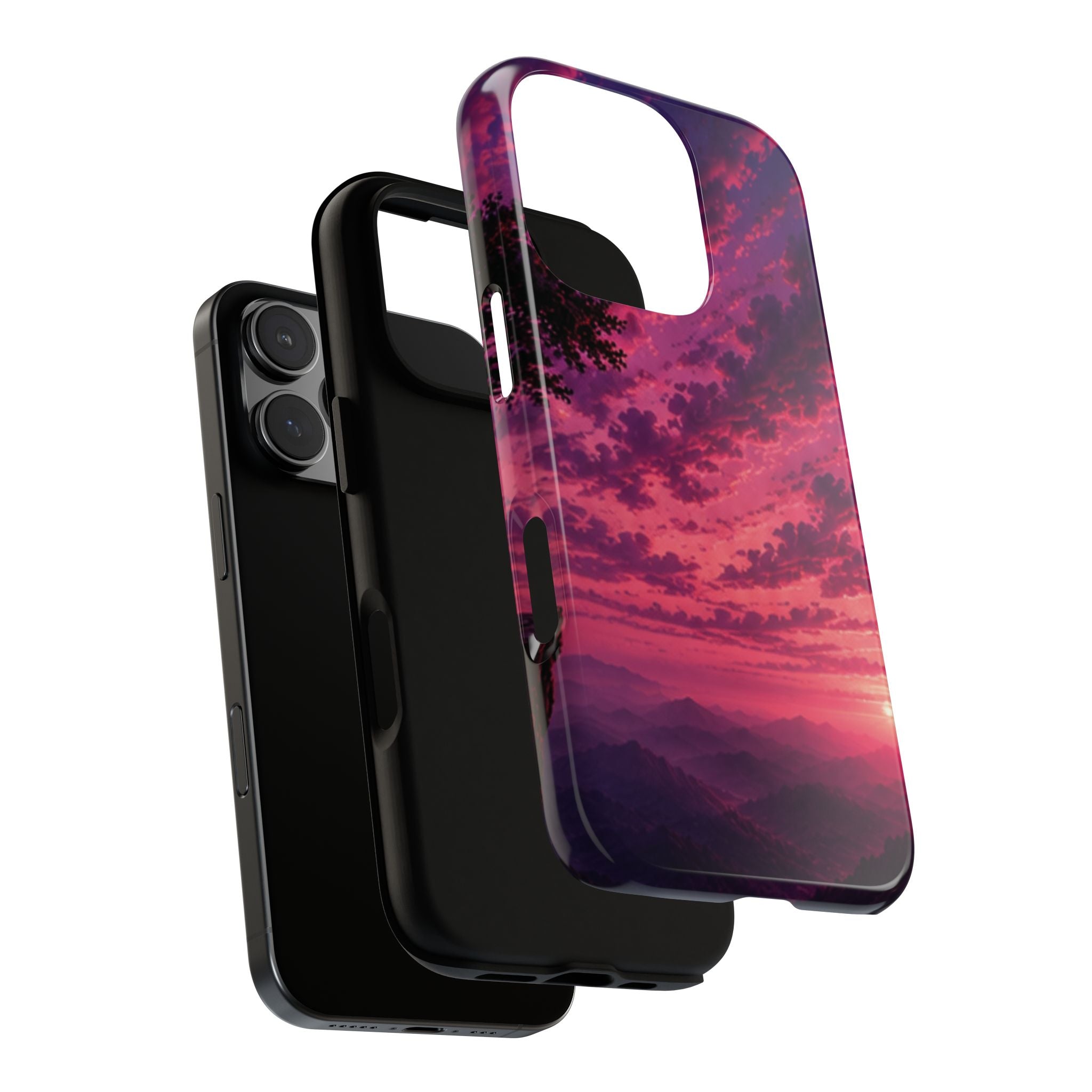 Sunset Mountain Phone Case — Purple Pink Scenic Tough Case