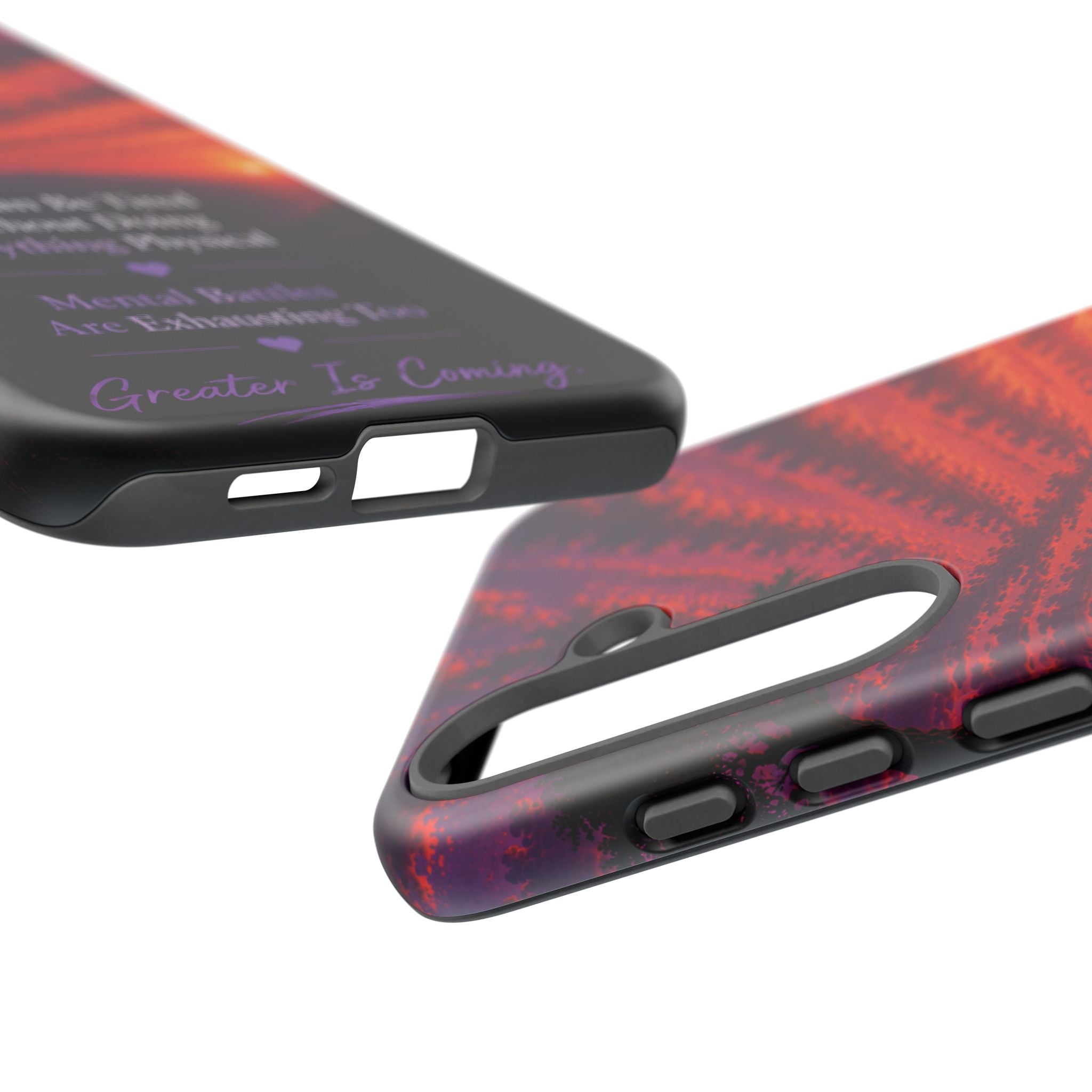 Phone Case — "Greater Is Coming" Inspirational Sunset Design