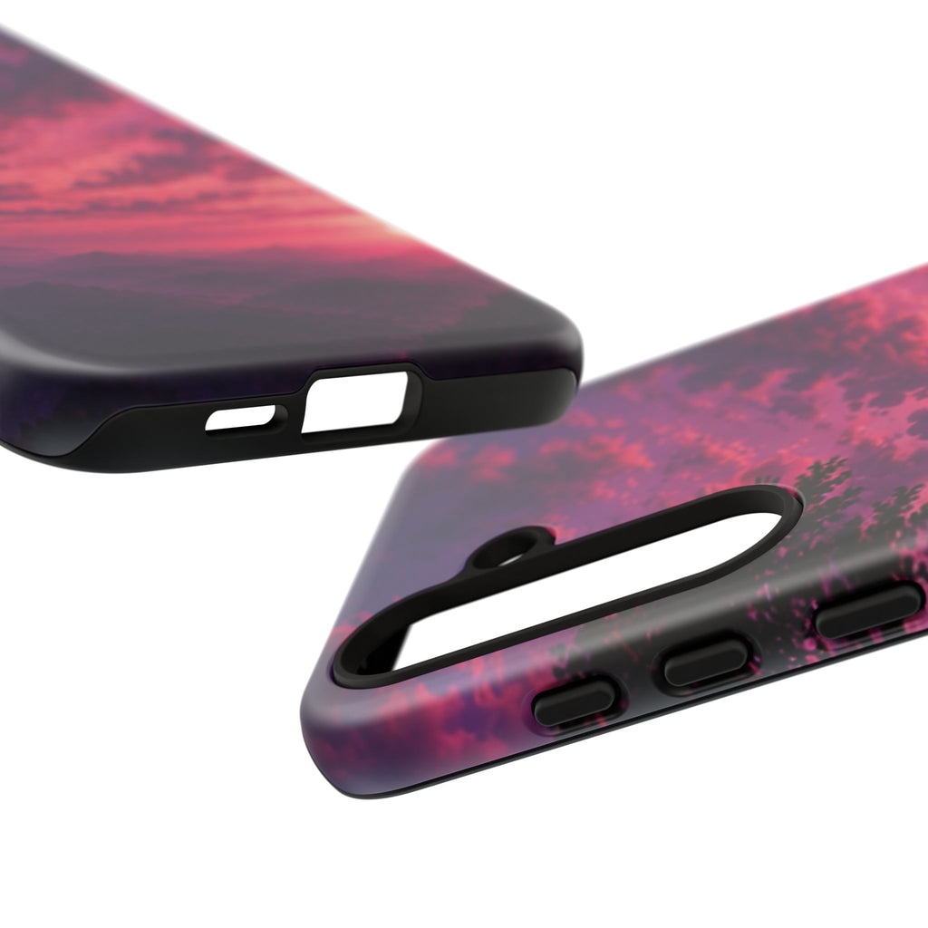 Sunset Mountain Phone Case — Purple Pink Scenic Tough Case