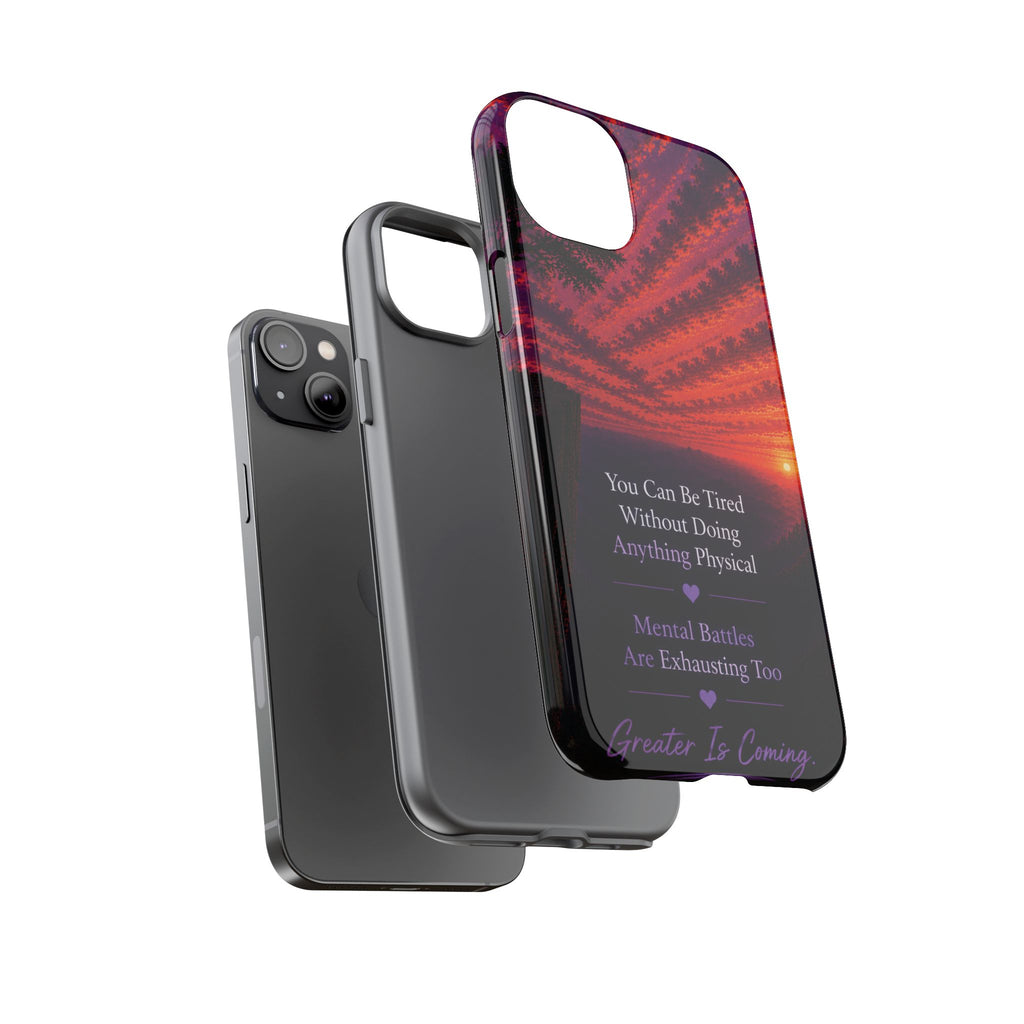 Phone Case — "Greater Is Coming" Inspirational Sunset Design