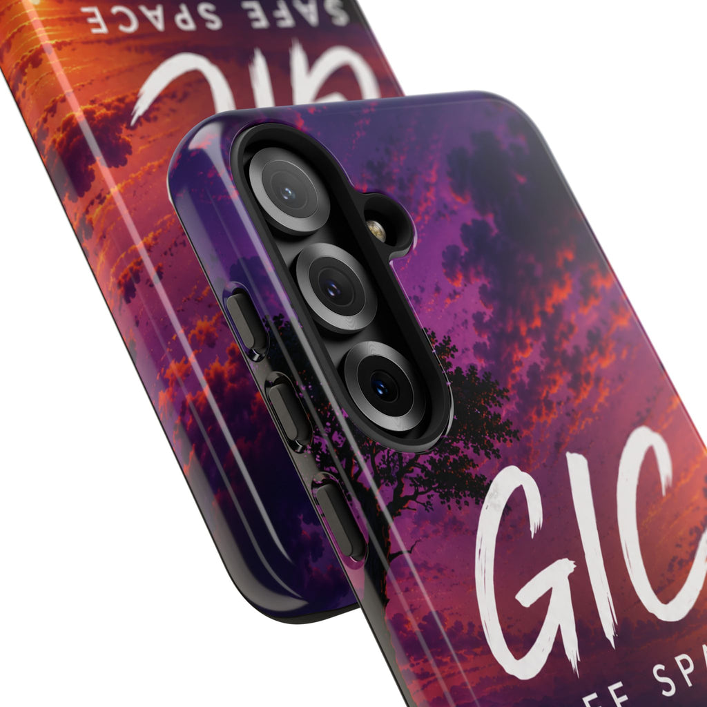 GIC Safe Space Tough Phone Case — "Greater Is Coming" Sunset Design