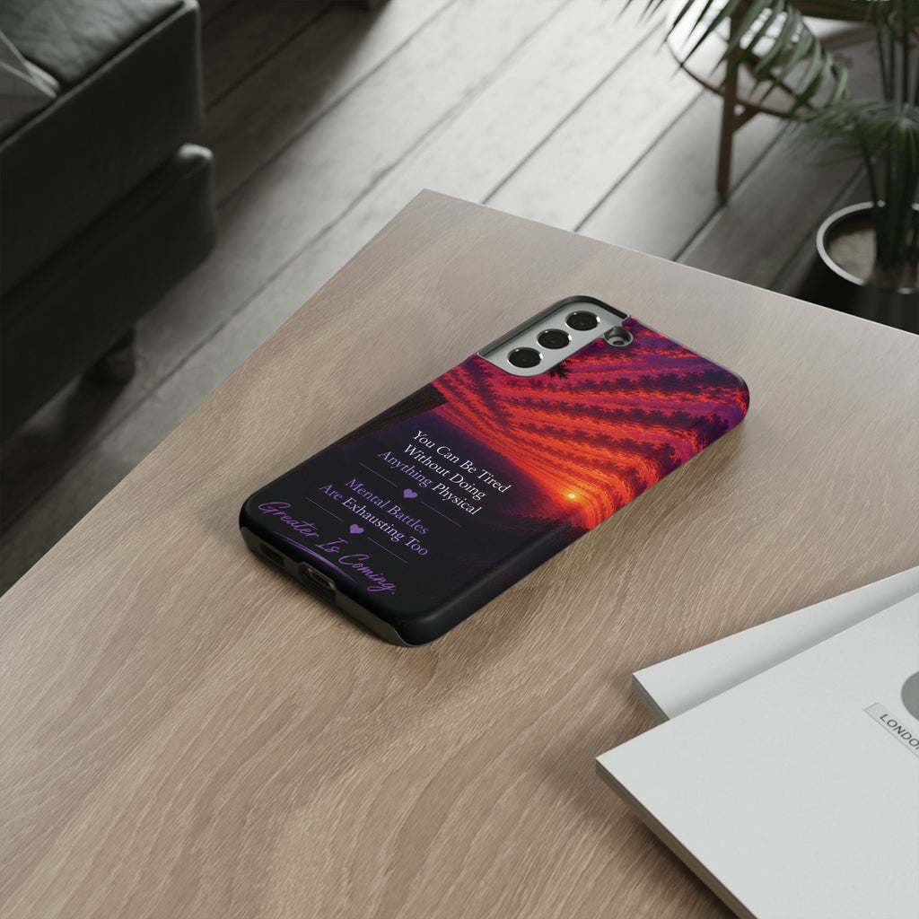 Phone Case — "Greater Is Coming" Inspirational Sunset Design