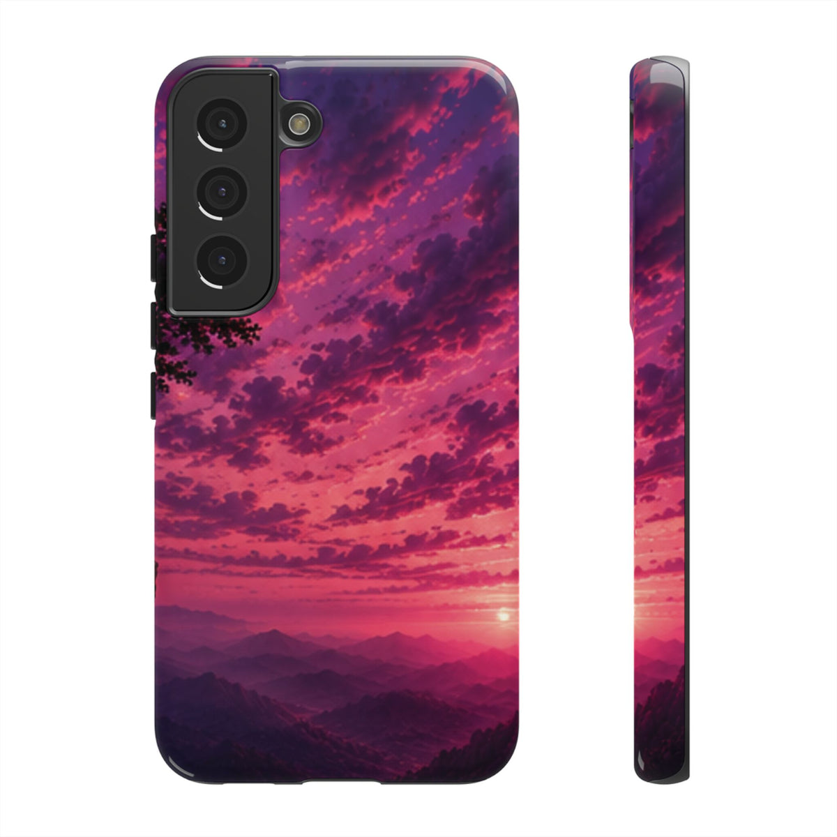 Sunset Mountain Phone Case — Purple Pink Scenic Tough Case