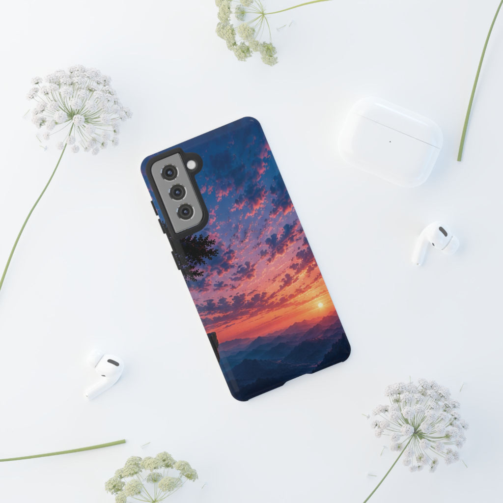 Sunset Mountain Phone Case — Tough Protective Phone Cover with Scenic Sunset Design