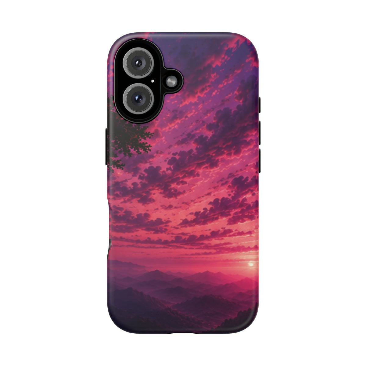 Sunset Mountain Phone Case — Purple Pink Scenic Tough Case