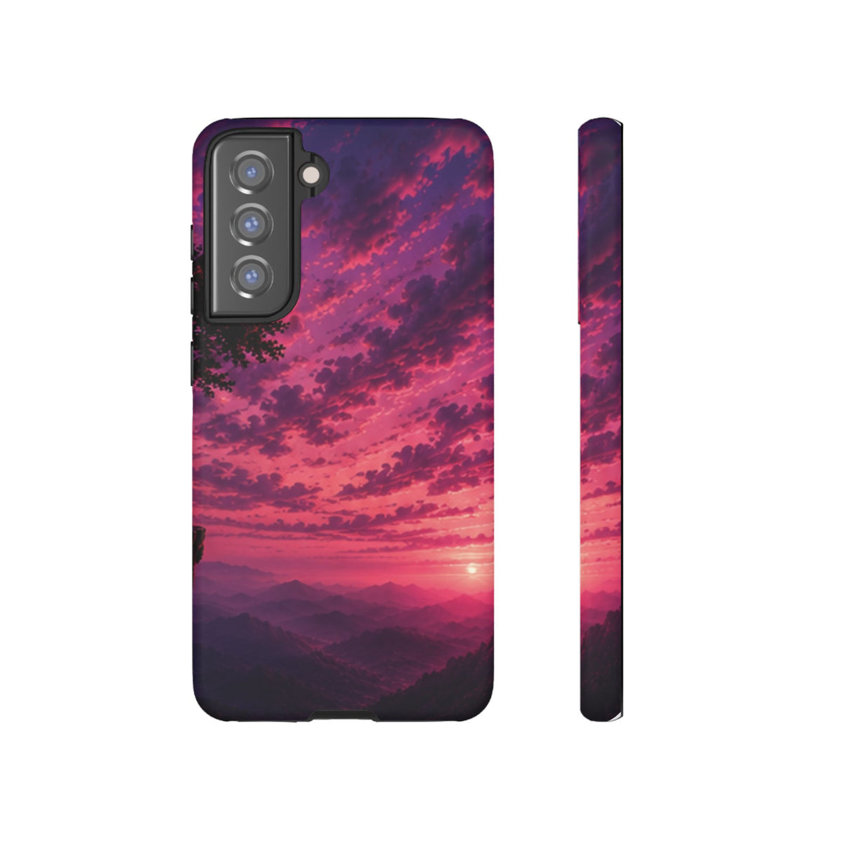 Sunset Mountain Phone Case — Purple Pink Scenic Tough Case