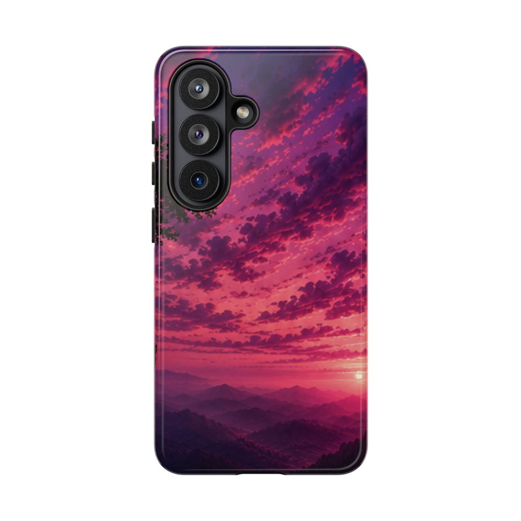 Sunset Mountain Phone Case — Purple Pink Scenic Tough Case