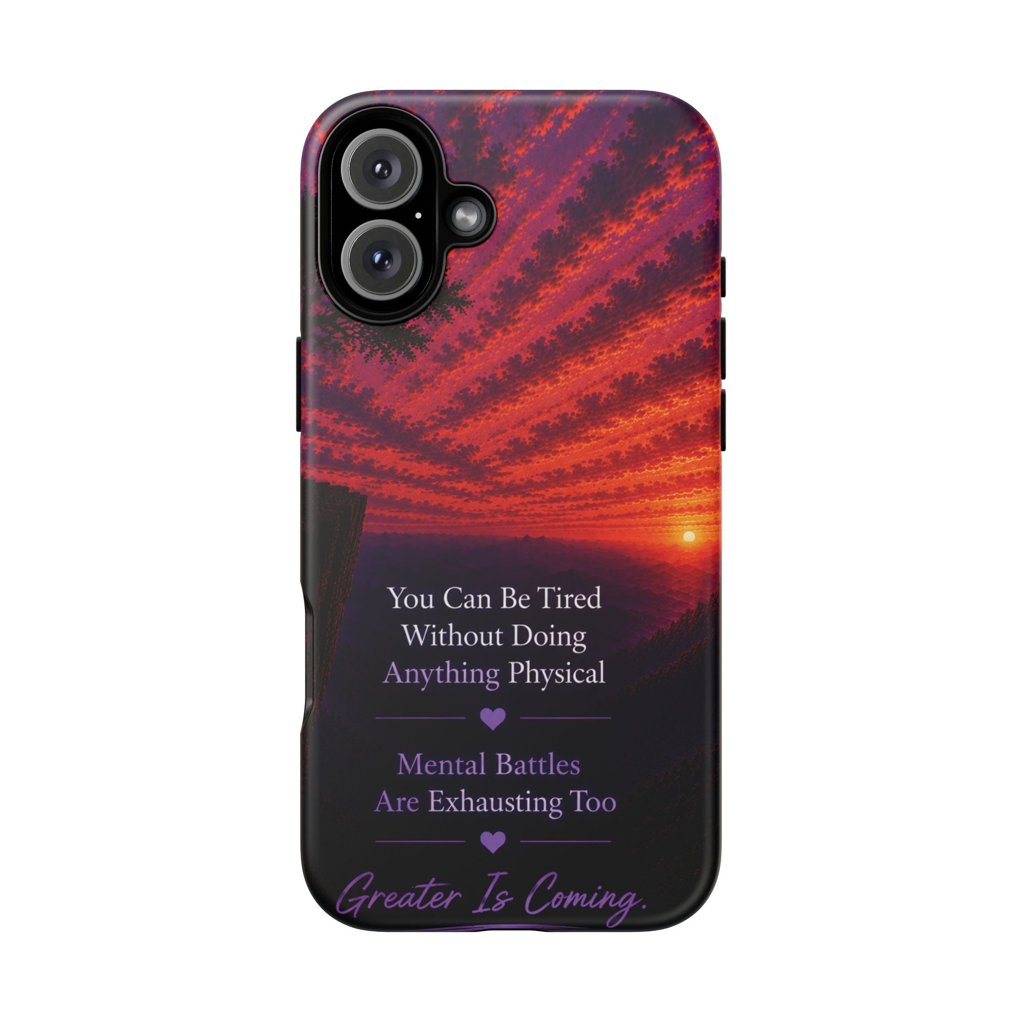Phone Case — "Greater Is Coming" Inspirational Sunset Design
