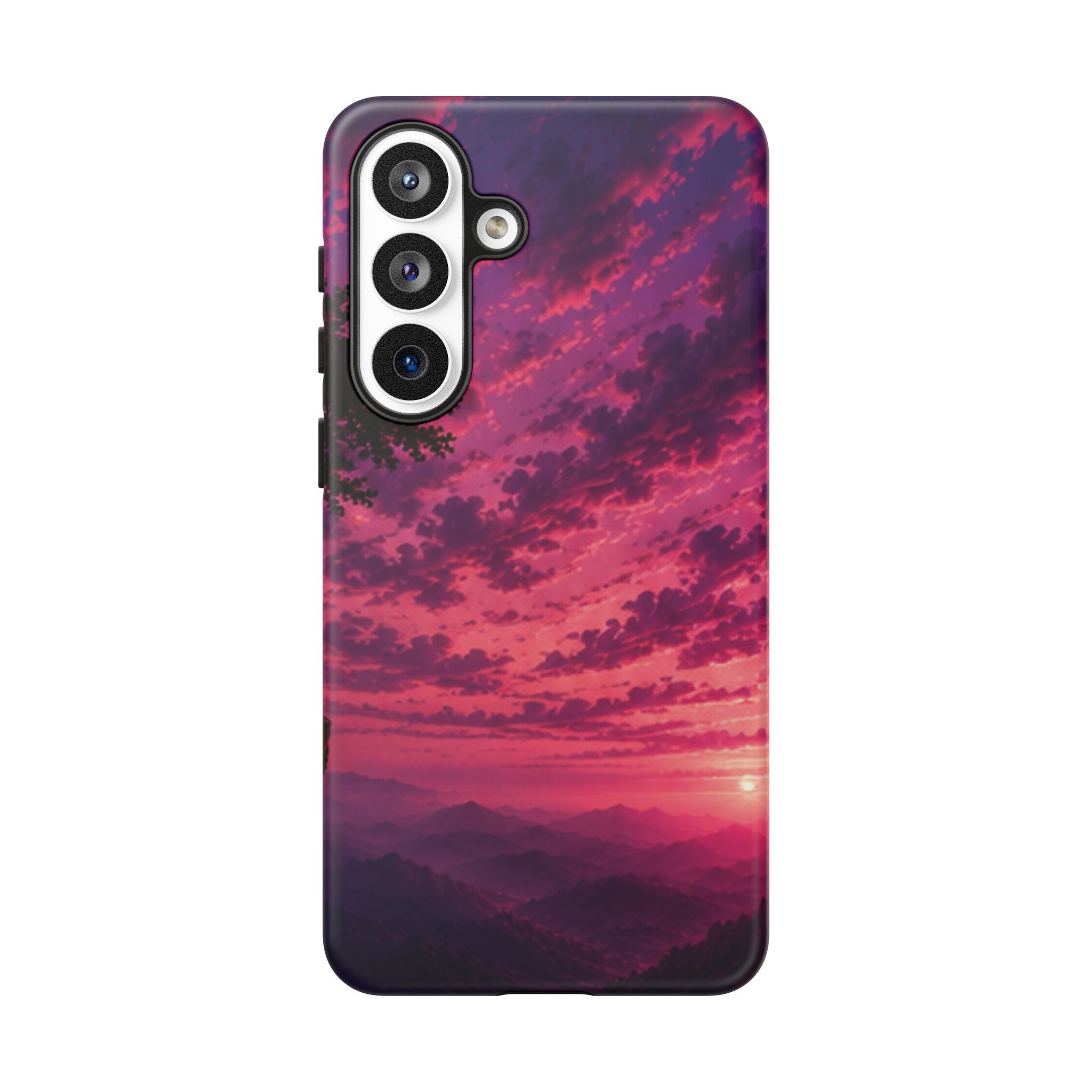 Sunset Mountain Phone Case — Purple Pink Scenic Tough Case