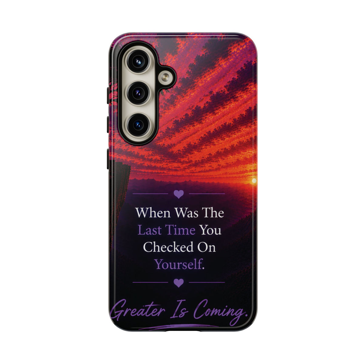 Inspirational Phone Case - "When Was The Last Time You Checked On Yourself?" Sunset Self-Care Quote