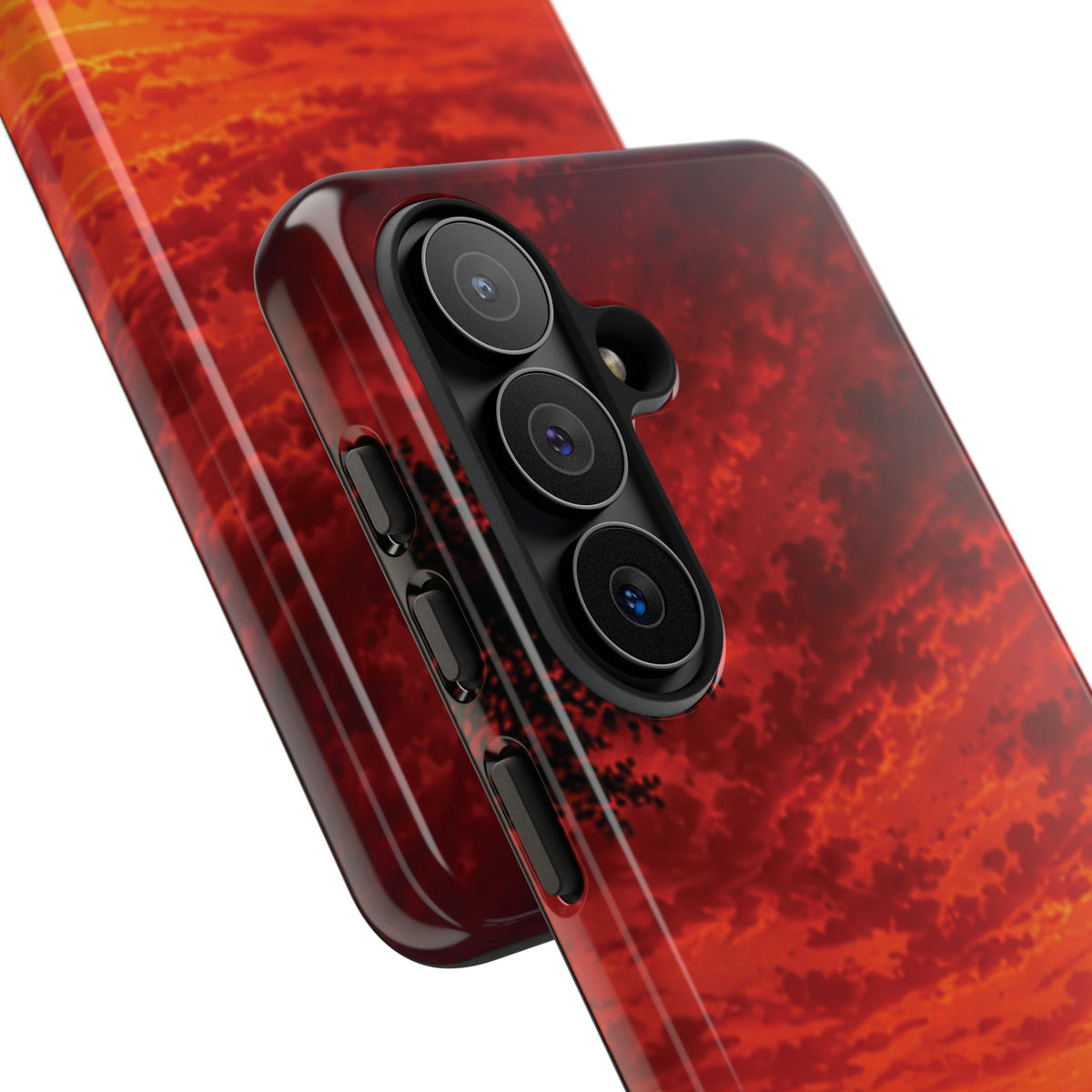 Sunset Mountain Tough Phone Case — Red Horizon Landscape Protective Case