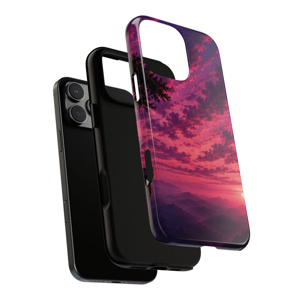 Sunset Mountain Phone Case — Purple Pink Scenic Tough Case