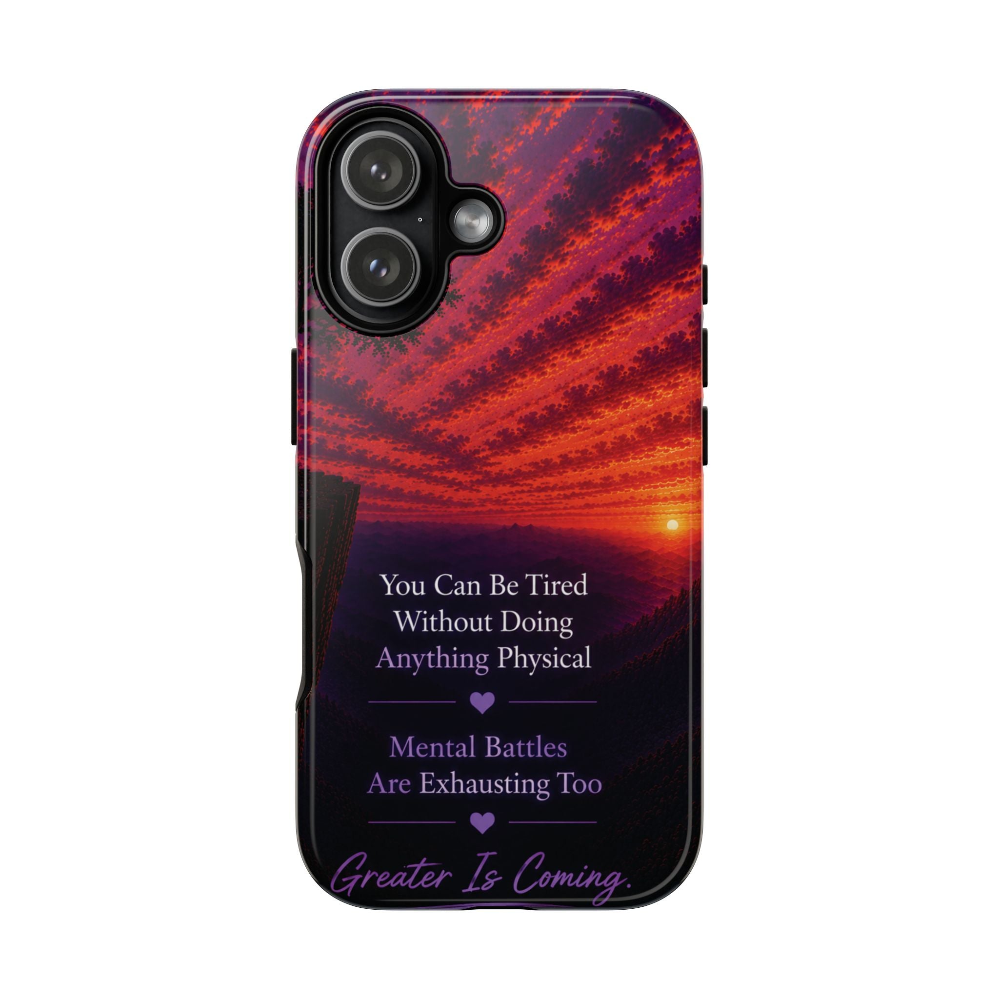 Phone Case — "Greater Is Coming" Inspirational Sunset Design