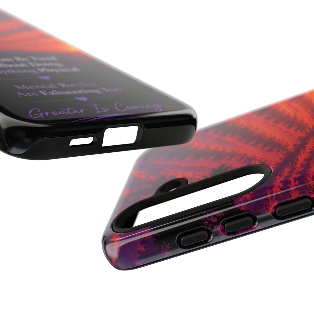 Phone Case — "Greater Is Coming" Inspirational Sunset Design