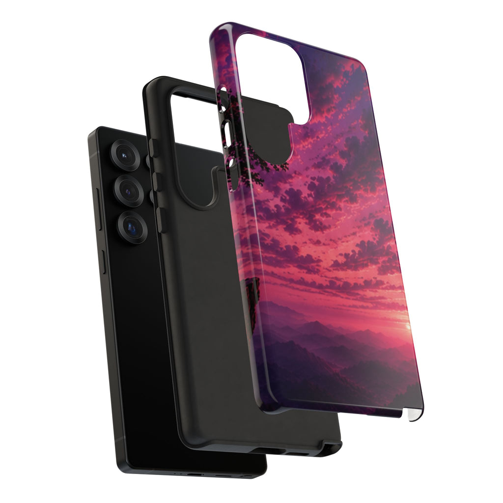 Sunset Mountain Phone Case — Purple Pink Scenic Tough Case