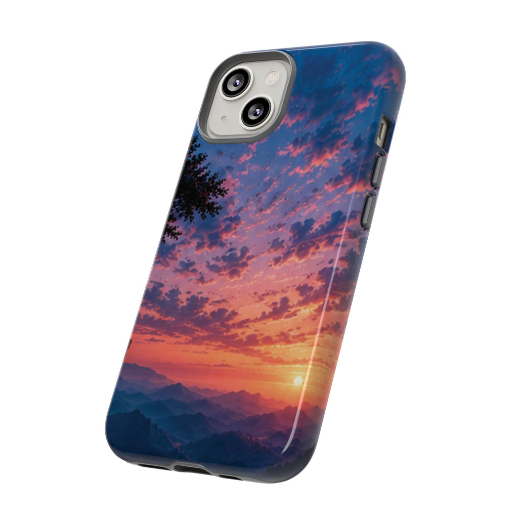 Sunset Mountain Phone Case — Tough Protective Phone Cover with Scenic Sunset Design