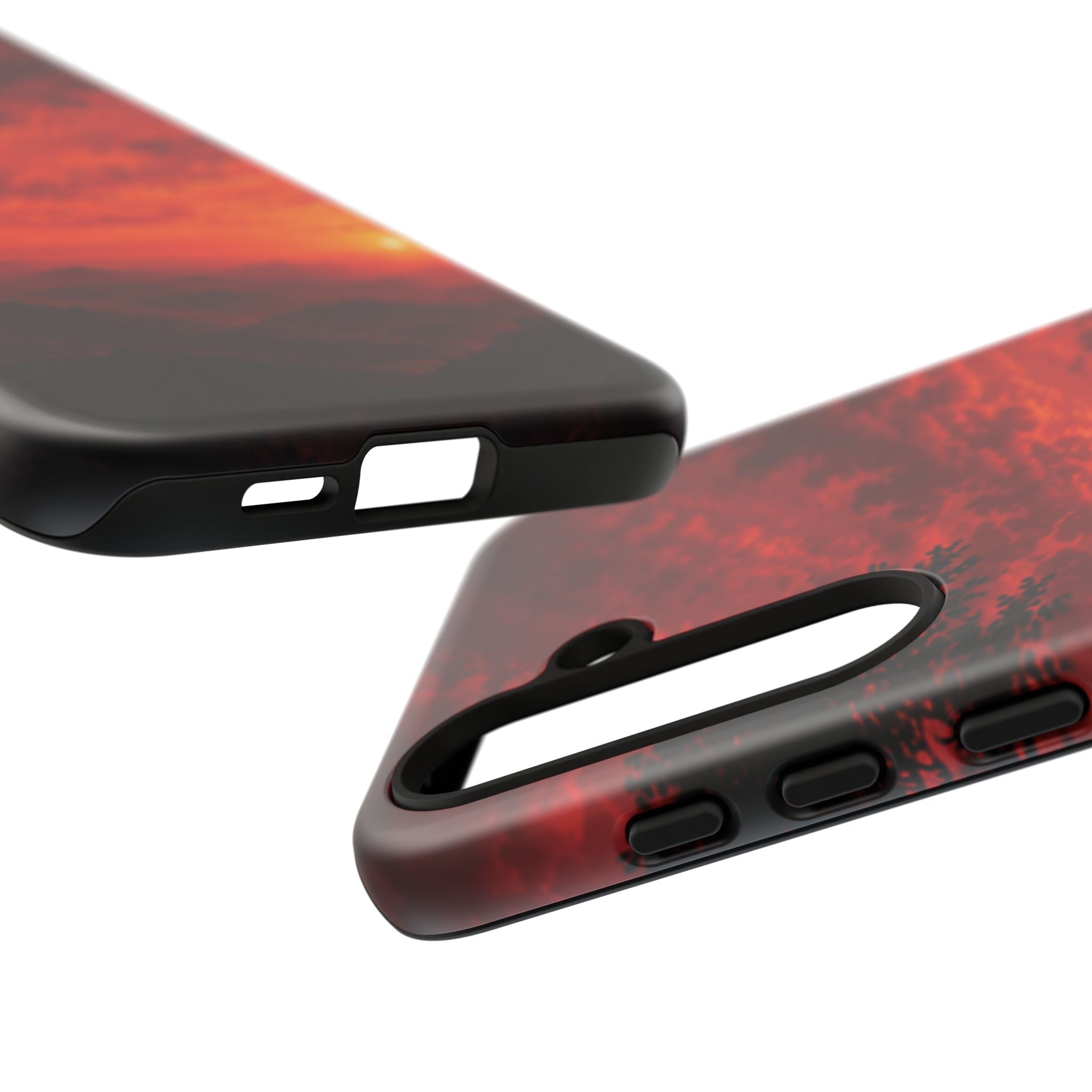 Sunset Mountain Tough Phone Case — Red Horizon Landscape Protective Case