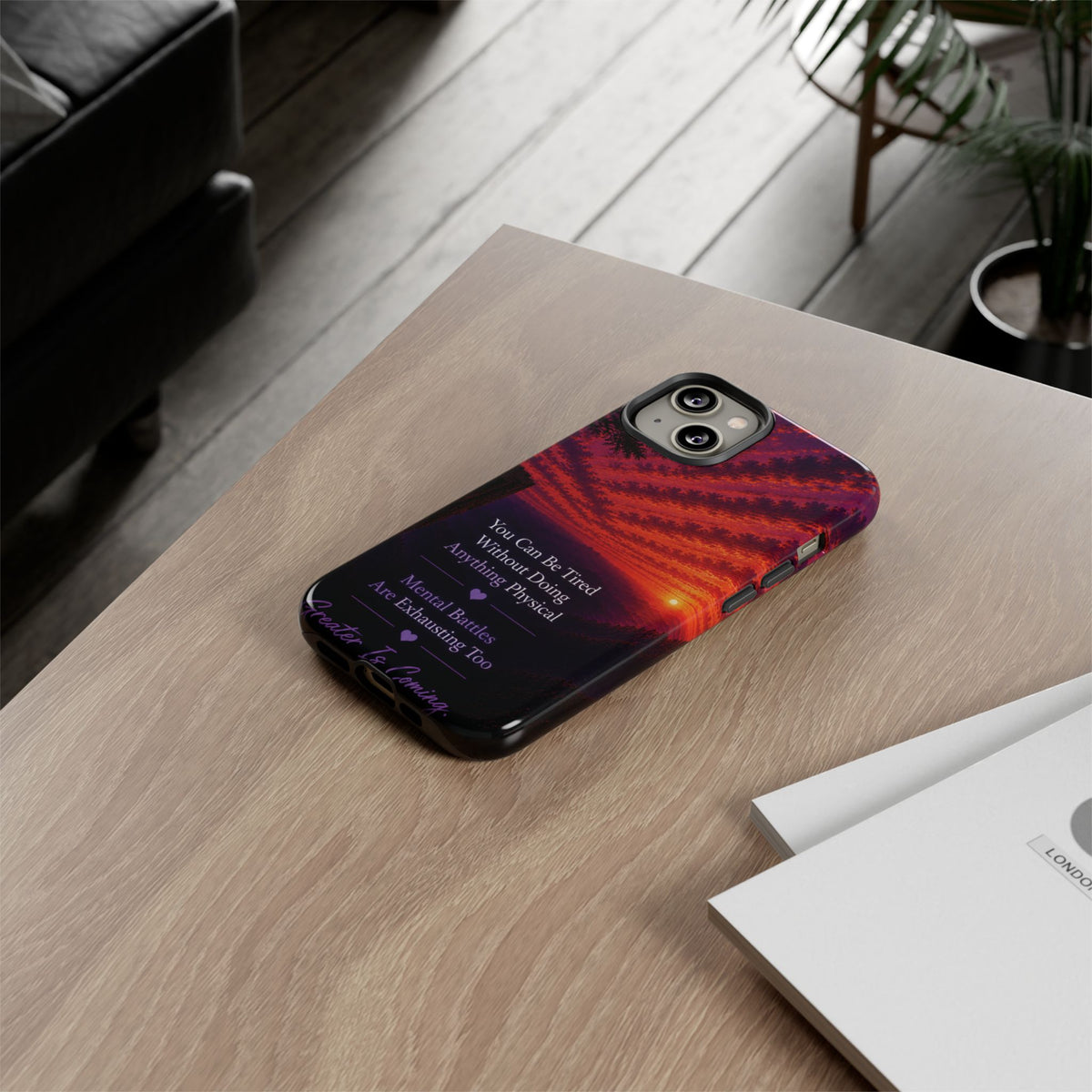 Phone Case — "Greater Is Coming" Inspirational Sunset Design