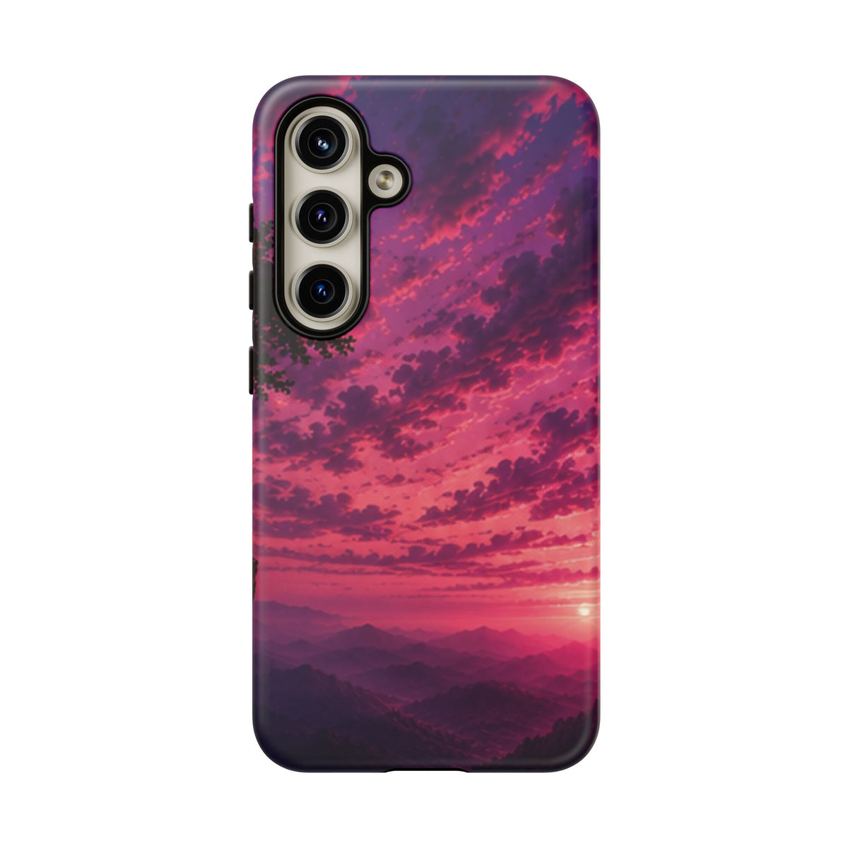 Sunset Mountain Phone Case — Purple Pink Scenic Tough Case