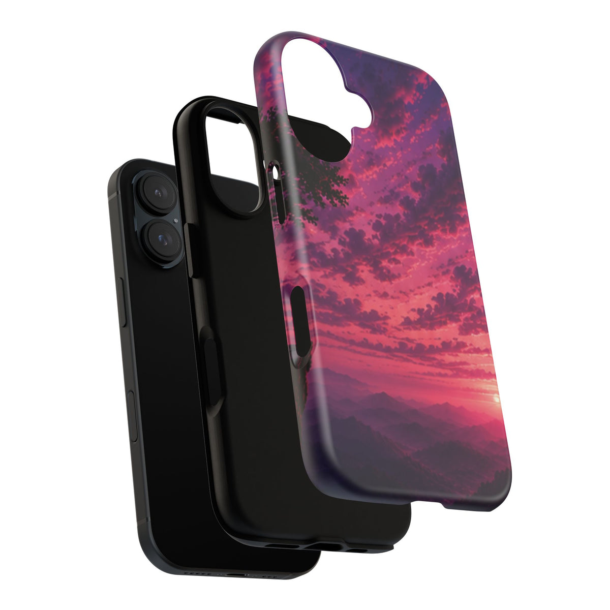 Sunset Mountain Phone Case — Purple Pink Scenic Tough Case