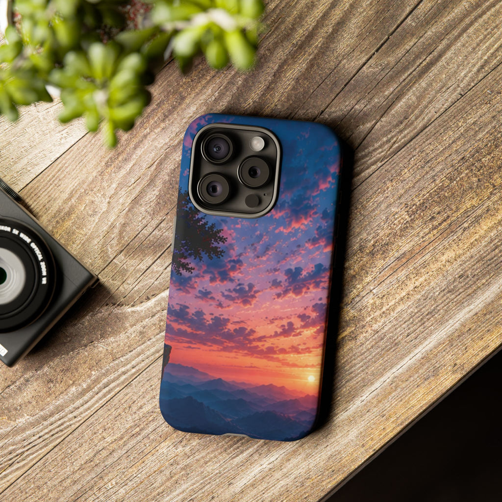 Sunset Mountain Phone Case — Tough Protective Phone Cover with Scenic Sunset Design