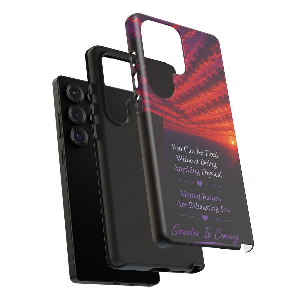 Phone Case — "Greater Is Coming" Inspirational Sunset Design
