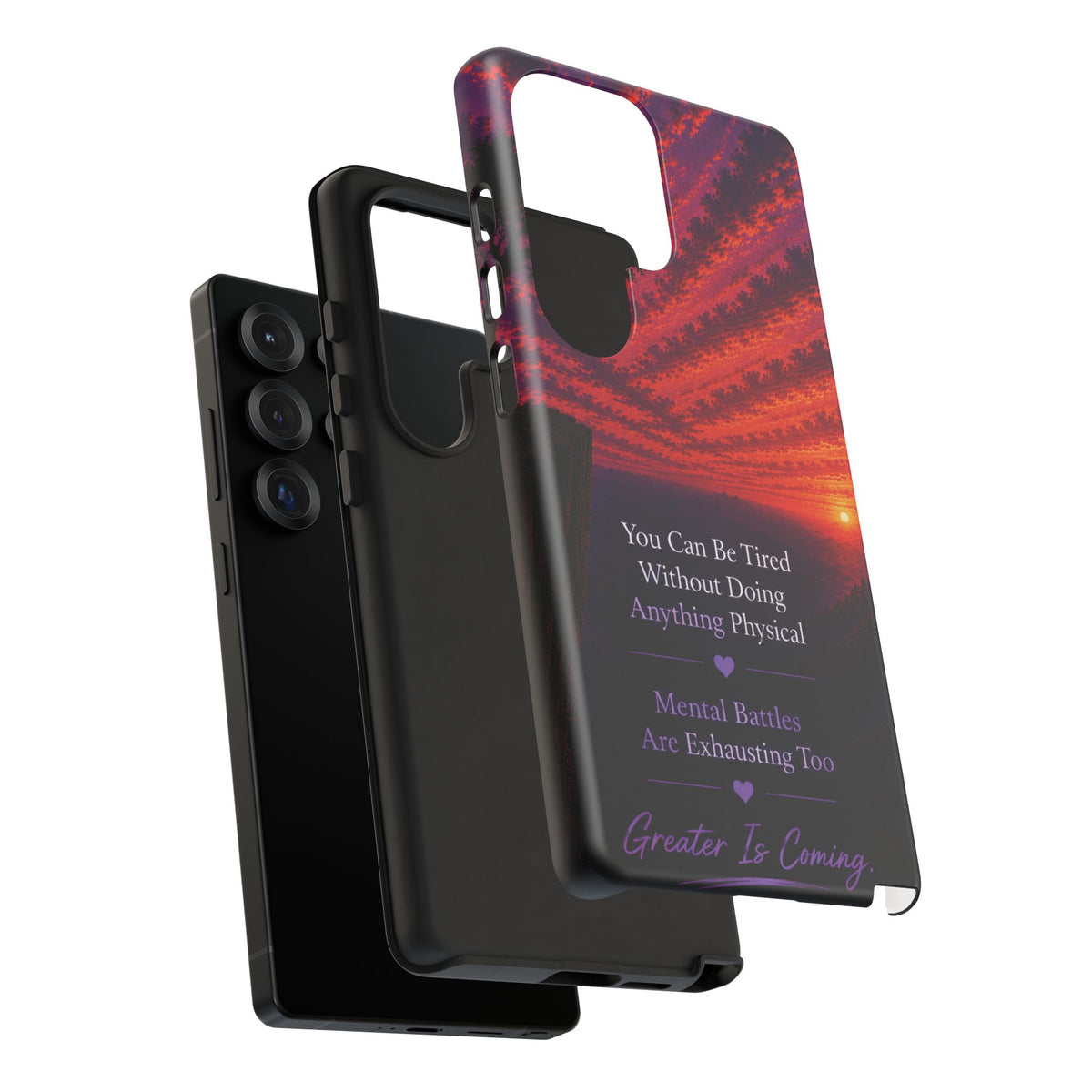 Phone Case — "Greater Is Coming" Inspirational Sunset Design
