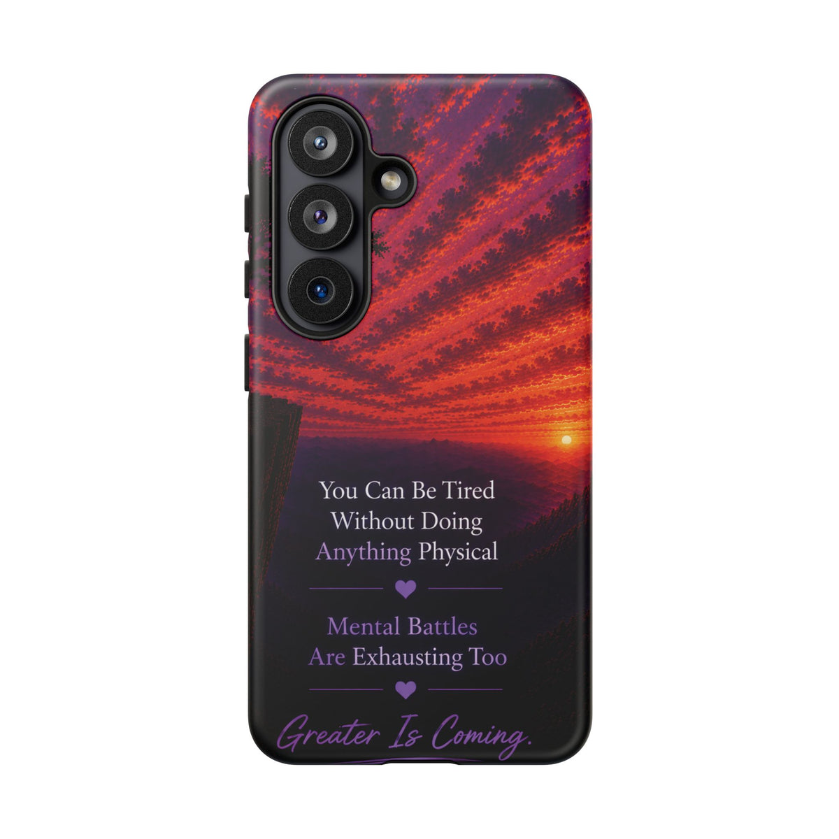 Phone Case — "Greater Is Coming" Inspirational Sunset Design