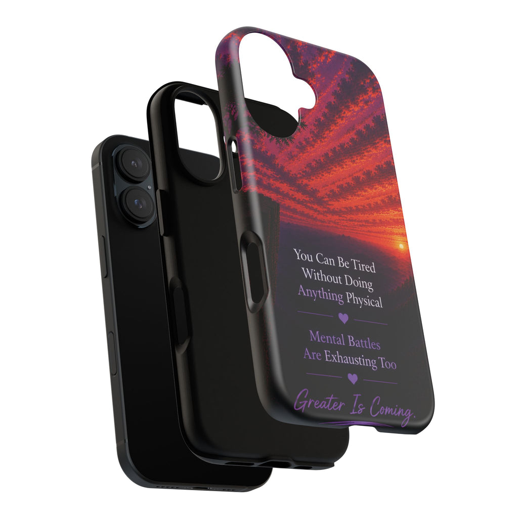 Phone Case — "Greater Is Coming" Inspirational Sunset Design
