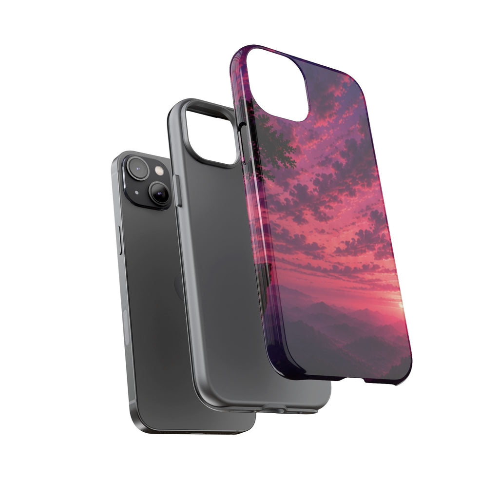 Sunset Mountain Phone Case — Purple Pink Scenic Tough Case