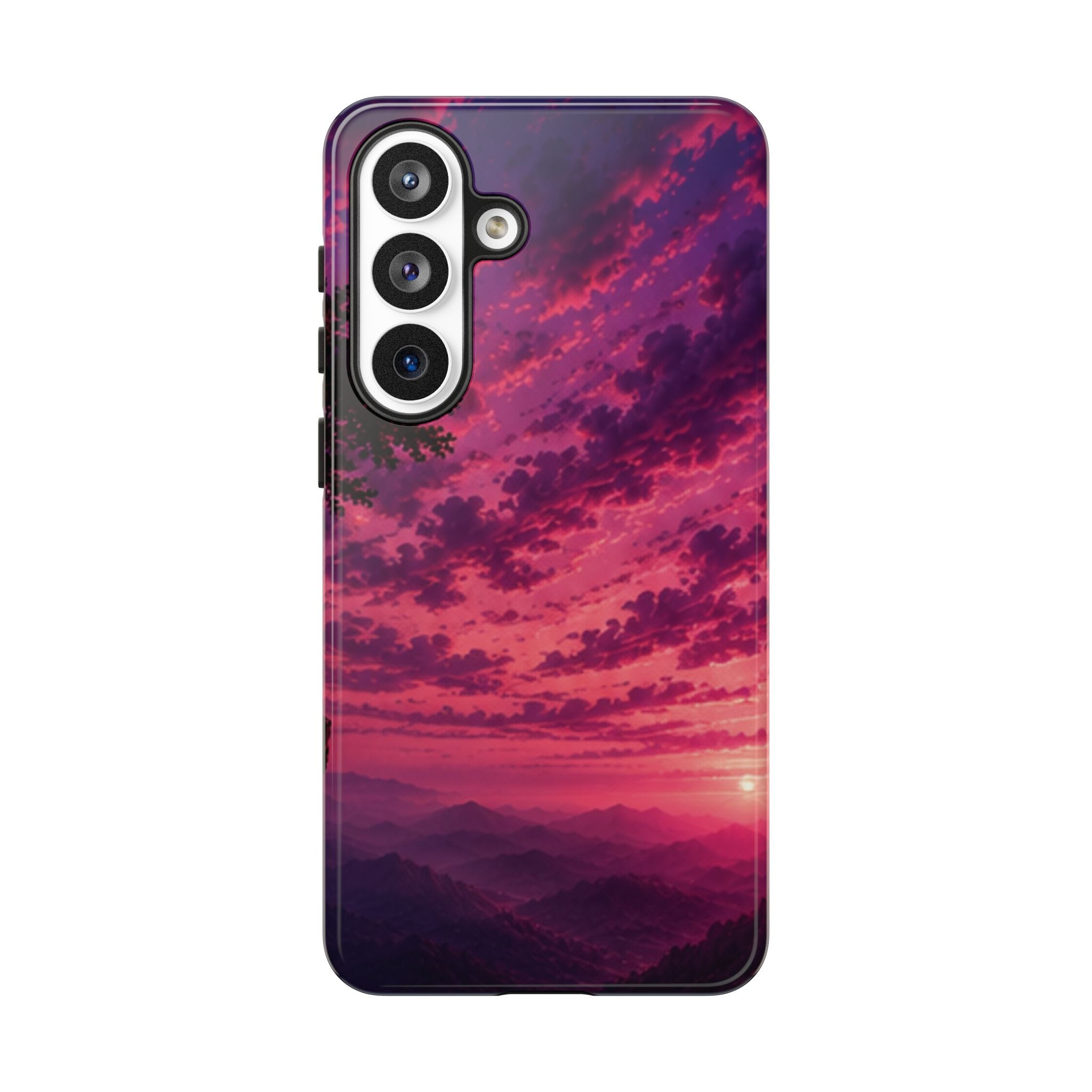 Sunset Mountain Phone Case — Purple Pink Scenic Tough Case