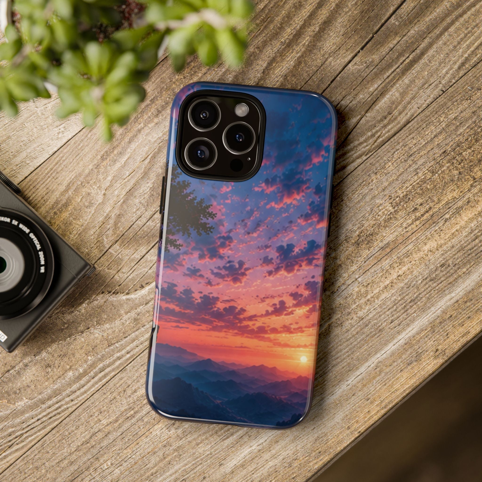 Sunset Mountain Phone Case — Tough Protective Phone Cover with Scenic Sunset Design