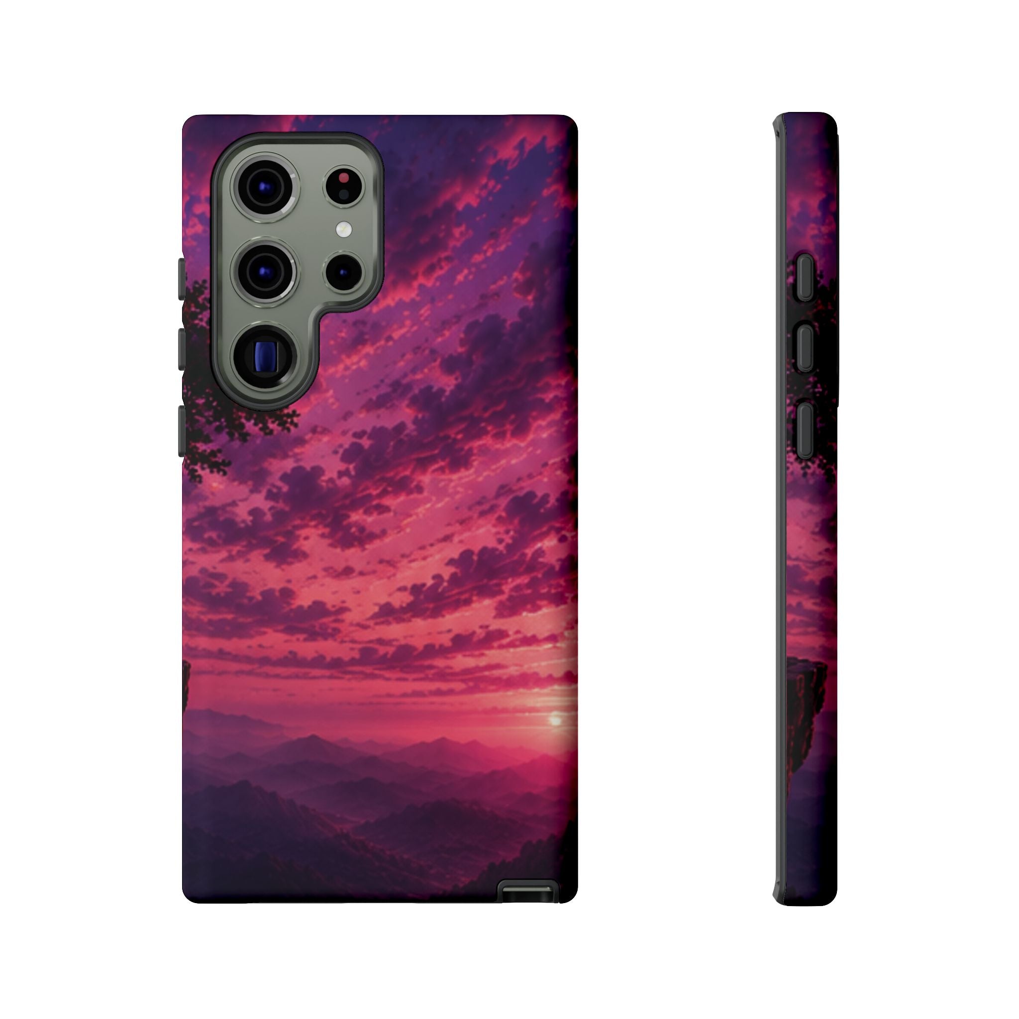 Sunset Mountain Phone Case — Purple Pink Scenic Tough Case