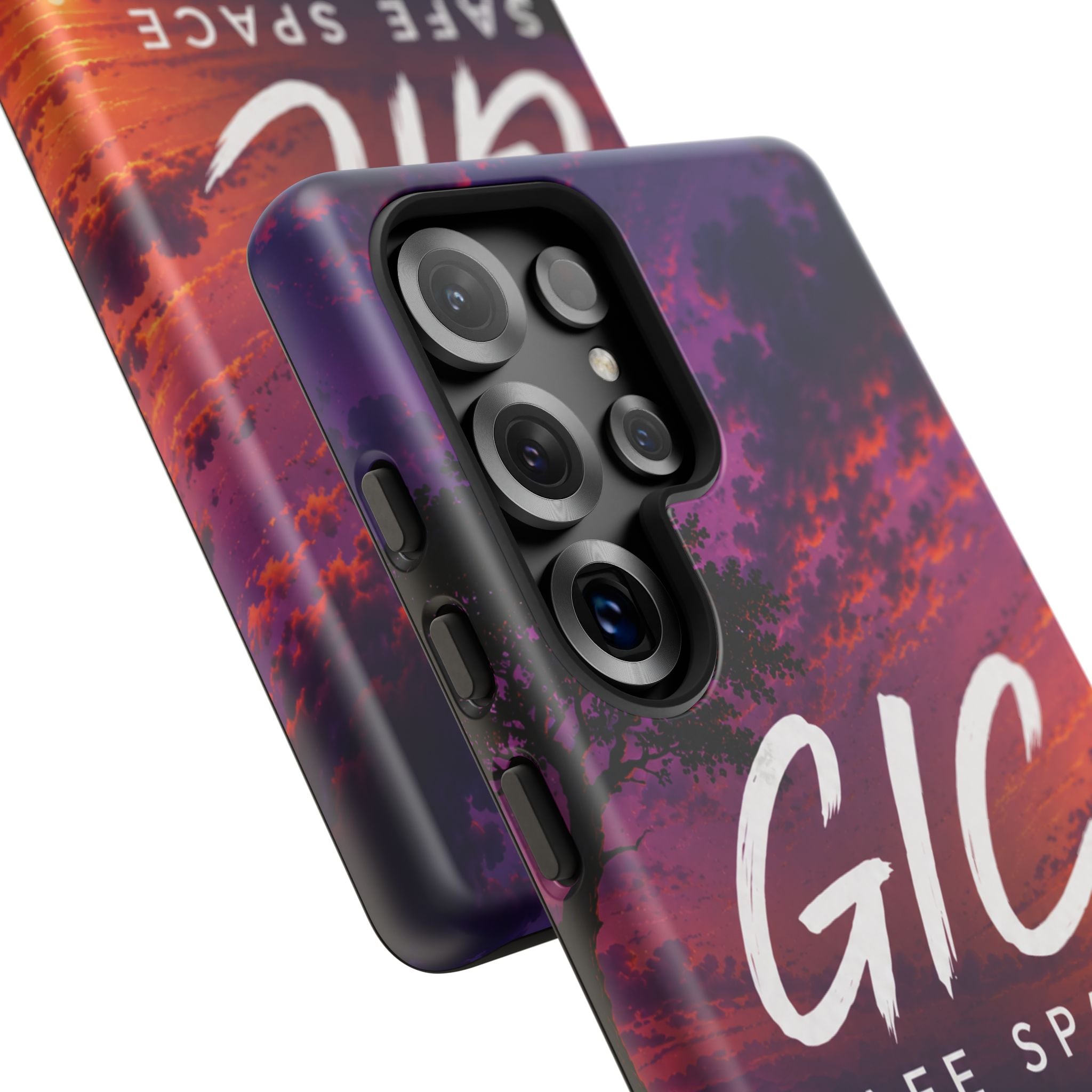 GIC Safe Space Tough Phone Case — "Greater Is Coming" Sunset Design