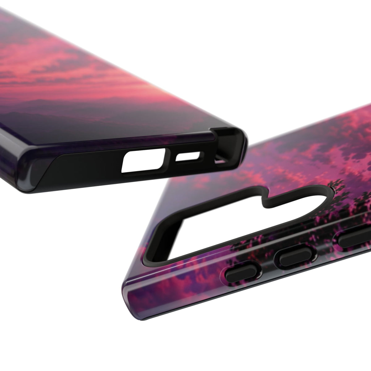 Sunset Mountain Phone Case — Purple Pink Scenic Tough Case
