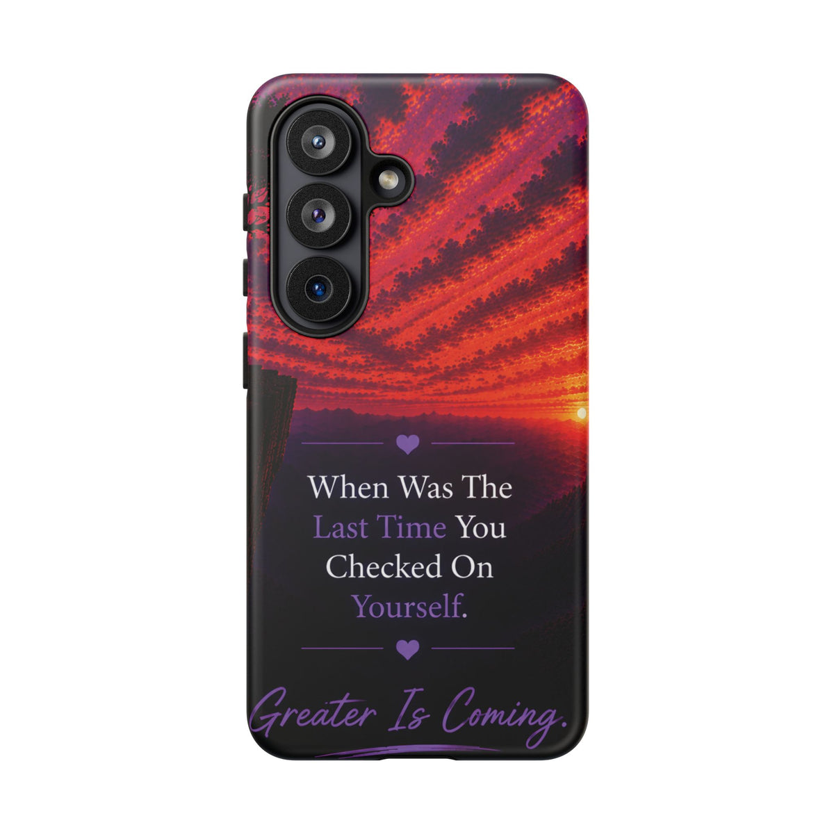 Inspirational Phone Case - "When Was The Last Time You Checked On Yourself?" Sunset Self-Care Quote