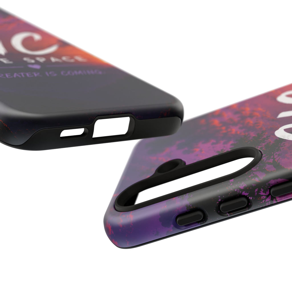 GIC Safe Space Tough Phone Case — "Greater Is Coming" Sunset Design
