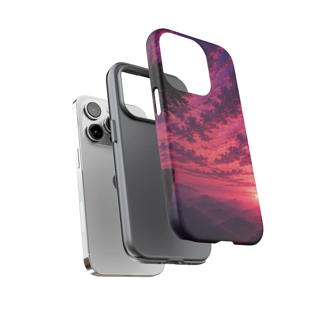 Sunset Mountain Phone Case — Purple Pink Scenic Tough Case