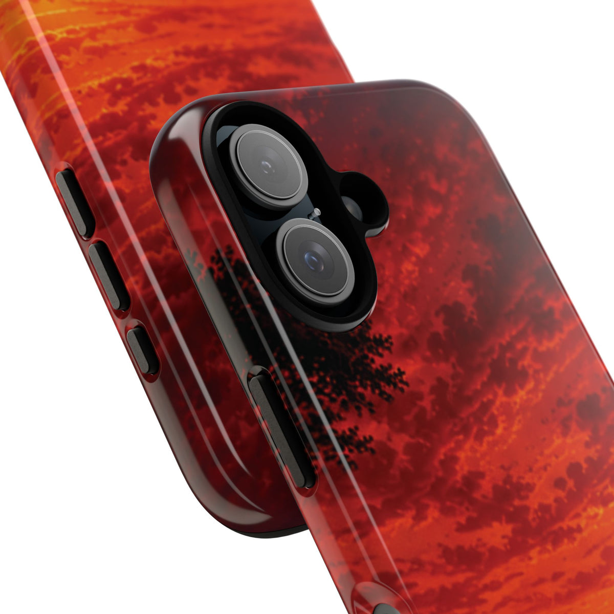 Sunset Mountain Tough Phone Case — Red Horizon Landscape Protective Case